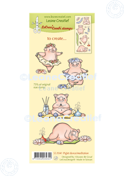Picture of LeCreaDesign® combi clear stamp Piglet dance-meditation