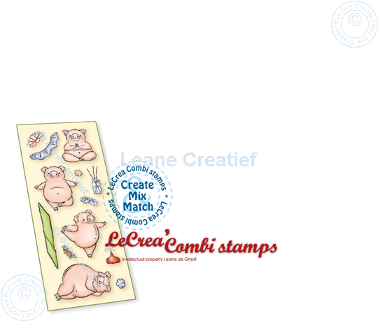 Picture of LeCreaDesign® combi clear stamp Piglet dance-meditation
