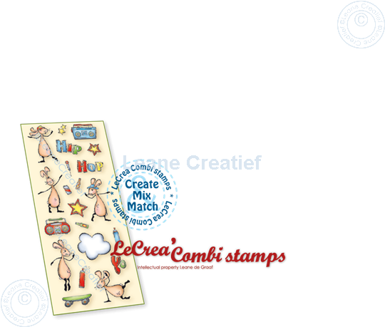 Picture of LeCreaDesign® combi clear stamp Bunnies Hip Hop