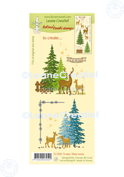 Bild von LeCreaDesign® Silikon Kombi Stempel Weihnachtsszene mit Hirsche