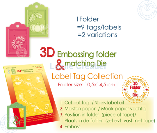 Image sur 3D gaberit de gaufrage & matrice pour découper, Étiquettes Automne 3x4,5cm Loisirs, 9 motifs